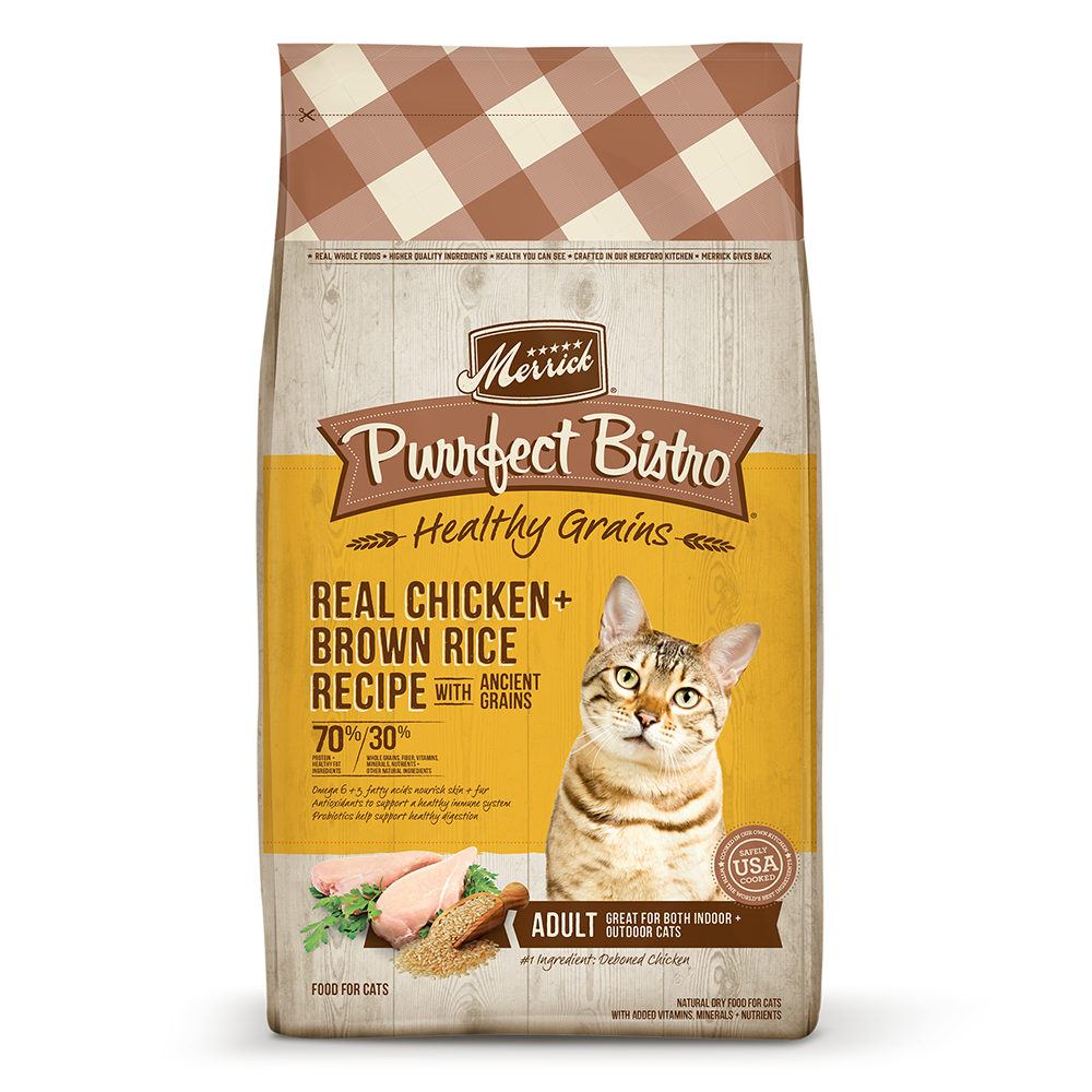 Purrfect Bisto Chicken Brown Rice Dry Cat Food Merrick Pet Care