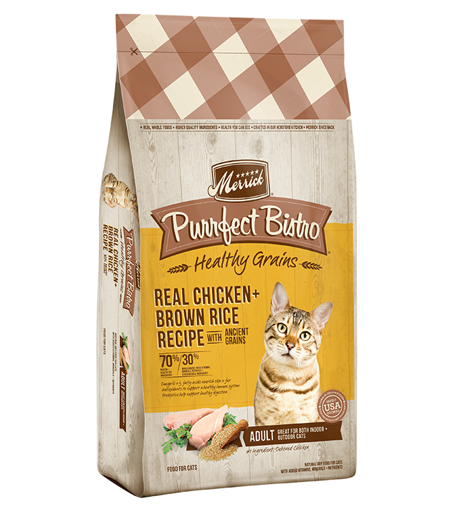 Purrfect Bisto Chicken Brown Rice Dry Cat Food Merrick Pet Care