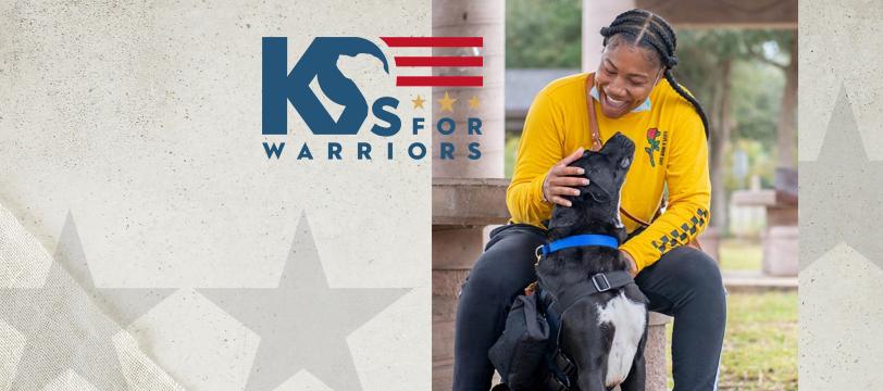 k9 for warriors - woman petting dog 