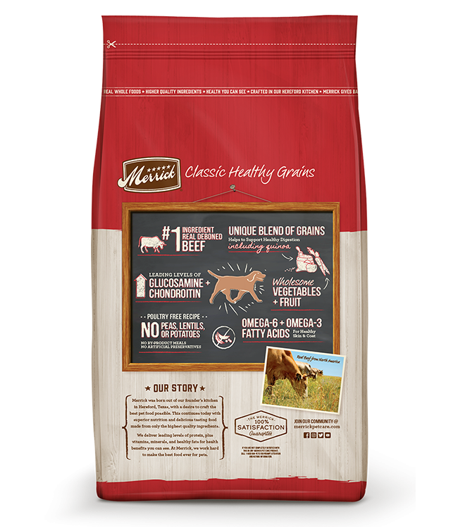 Healthy Grains Real Beef & Brown Rice Dry Dog Food | Merrick Pet Care