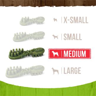 Image showing Fresh Kisses Coconut Medium bone size against other bone sizes. 