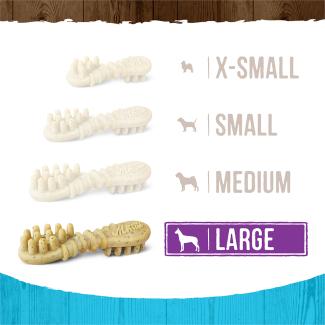 Image showing Fresh Kisses Mint Large bone size against other bone sizes. 