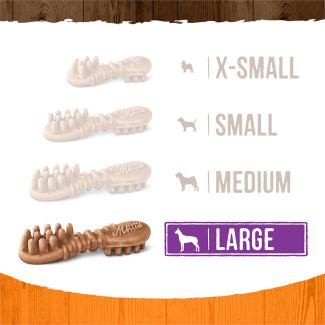 Image showing Fresh Kisses Pumpkin Large bone size against other bone sizes. 